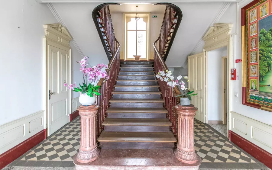 Escaliers du Château Bellevue dans le Jura - Arrière-Cour immobilier