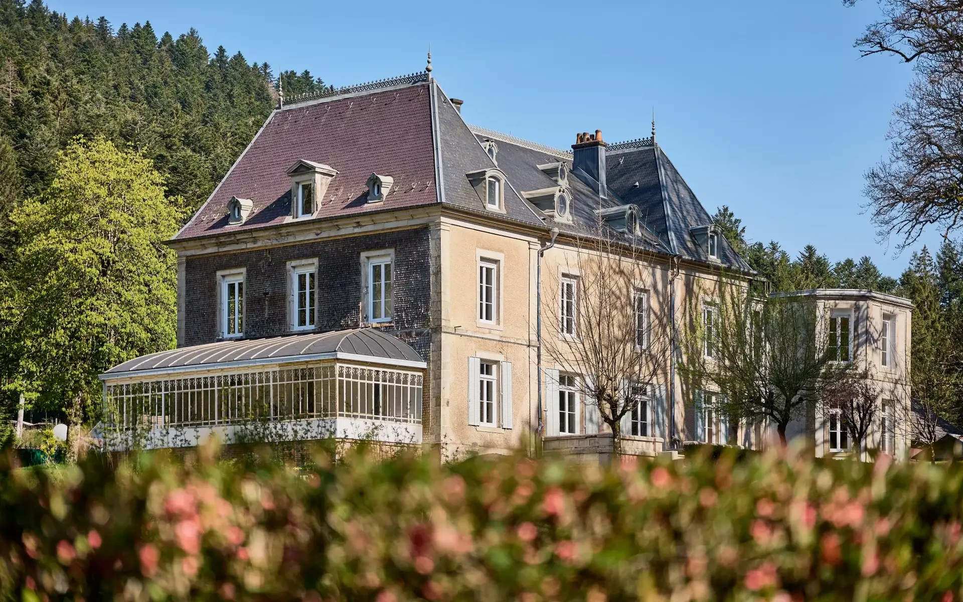 Château de Faymont au Val-d'Ajol à vendre - Arrière-Cour, agence immobilière spécialisée au Val d'Ajol