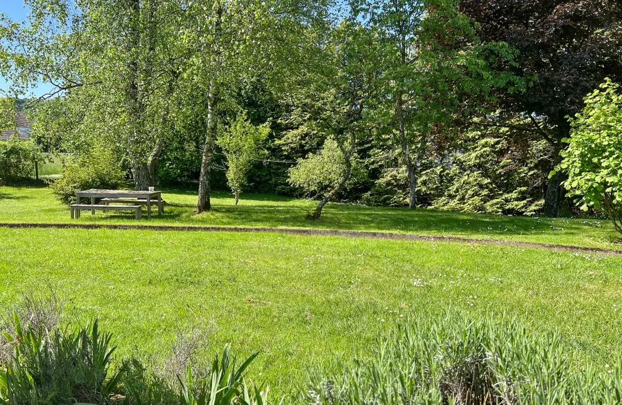 Jardin - Villa d'architecte à Arcey à vendre - Arrière-Cour, agence immobilière spécialisée dans le Doubs
