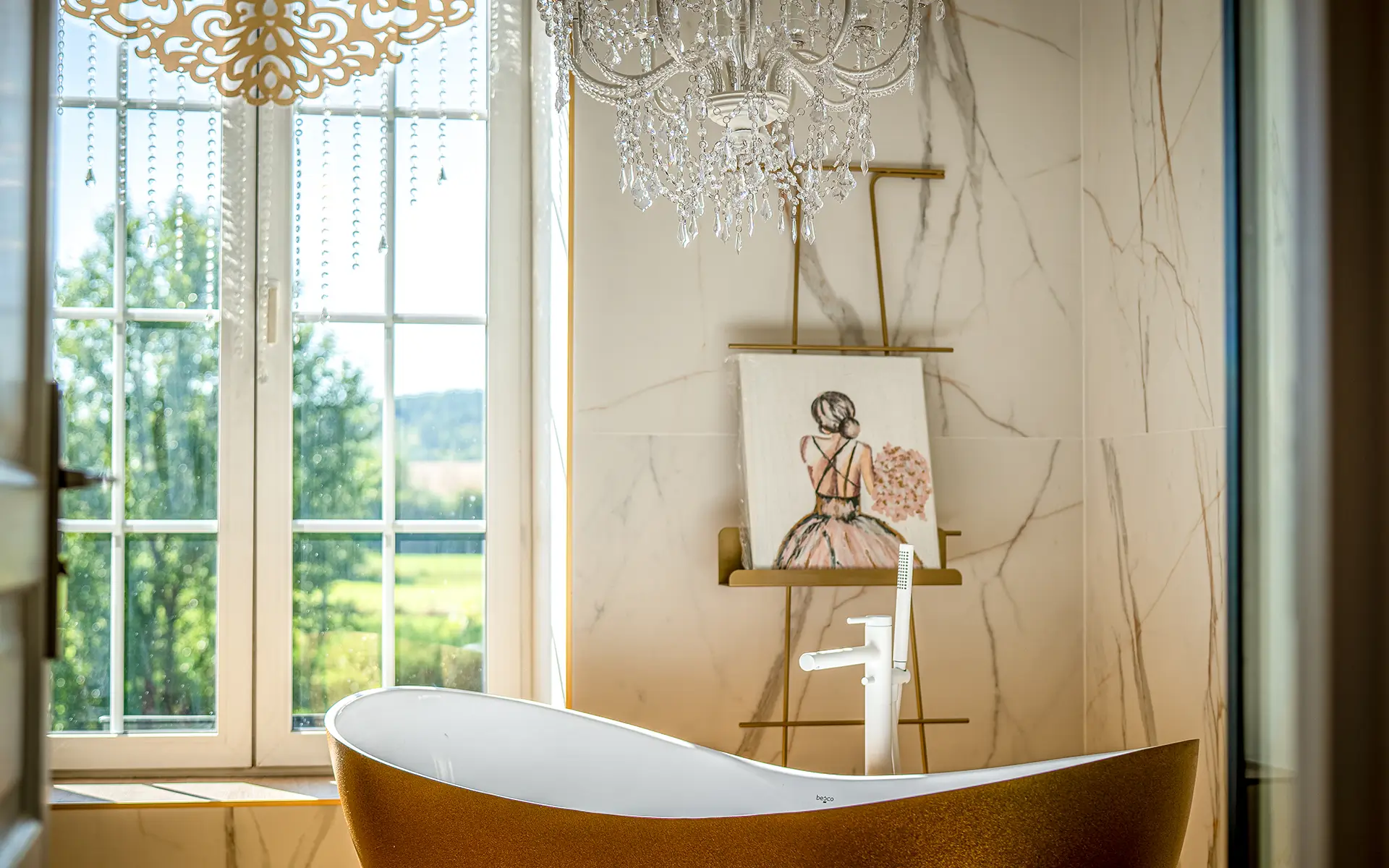 Salle de bain du manoir proche de Chaumont à vendre - Arrière-Cour, agence immobilière spécialisée en Haute-Marne