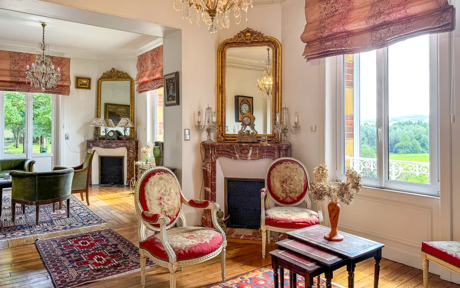 Salon de la maison de maître proche Sedan à vendre - Arrière-Cour, agence immobilière spécialisée dans les Ardennes