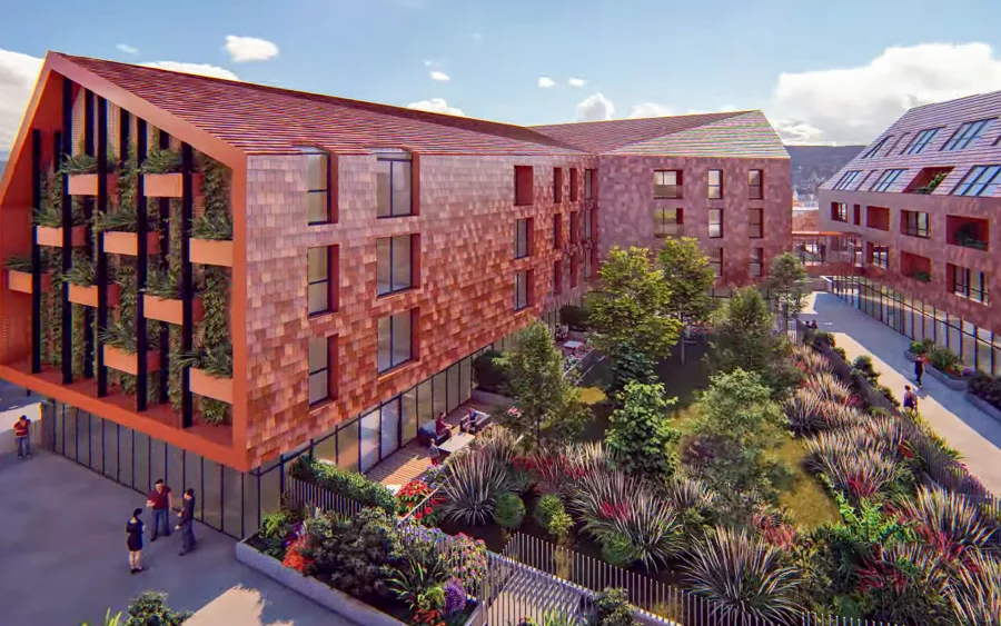 Jardin de l'appartement haut de gamme à Besançon Chaprais à vendre - Arrière-Cour, agence immobilière spécialisée dans le Doubs