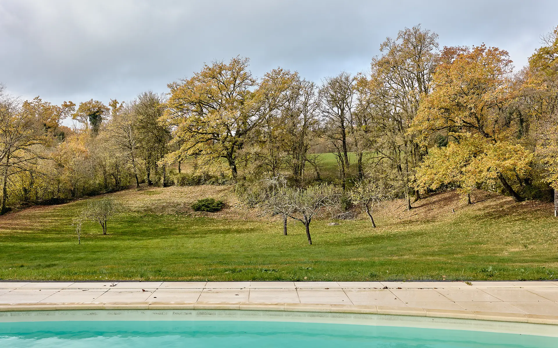 Piscine et jardin de la maison familiale avec piscine à Charnay à vendre - Arrière-Cour, agence immobilière spécialisée dans le Doubs
