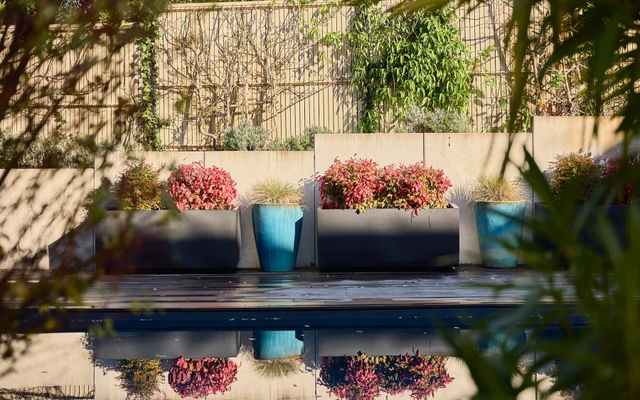 Piscine de la villa d'architecte avec piscine à Bregille à vendre - Arrière-Cour, agence immobilière spécialisée dans le Doubs