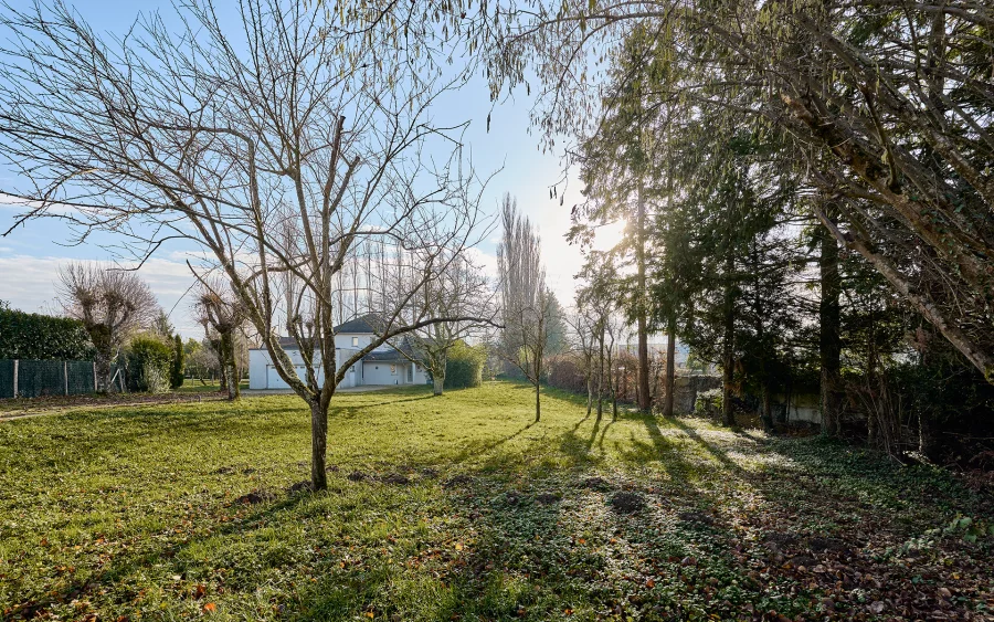 Jardin de la propriété moderne et parc paysager près de Vesoul à vendre - Arrière-Cour, agence immobilière spécialisée en Haute-Saône