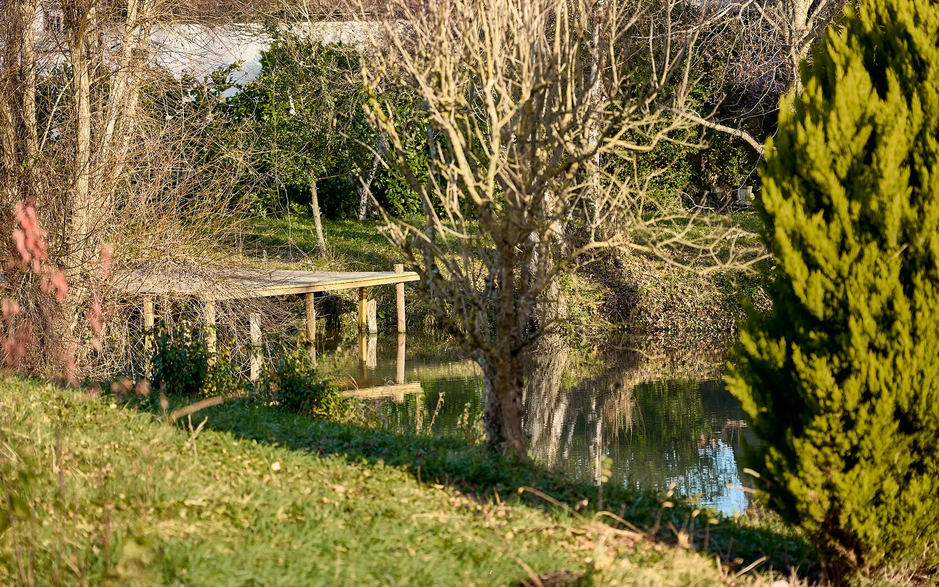Rivière de la propriété moderne et parc paysager près de Vesoul à vendre - Arrière-Cour, agence immobilière spécialisée en Haute-Saône