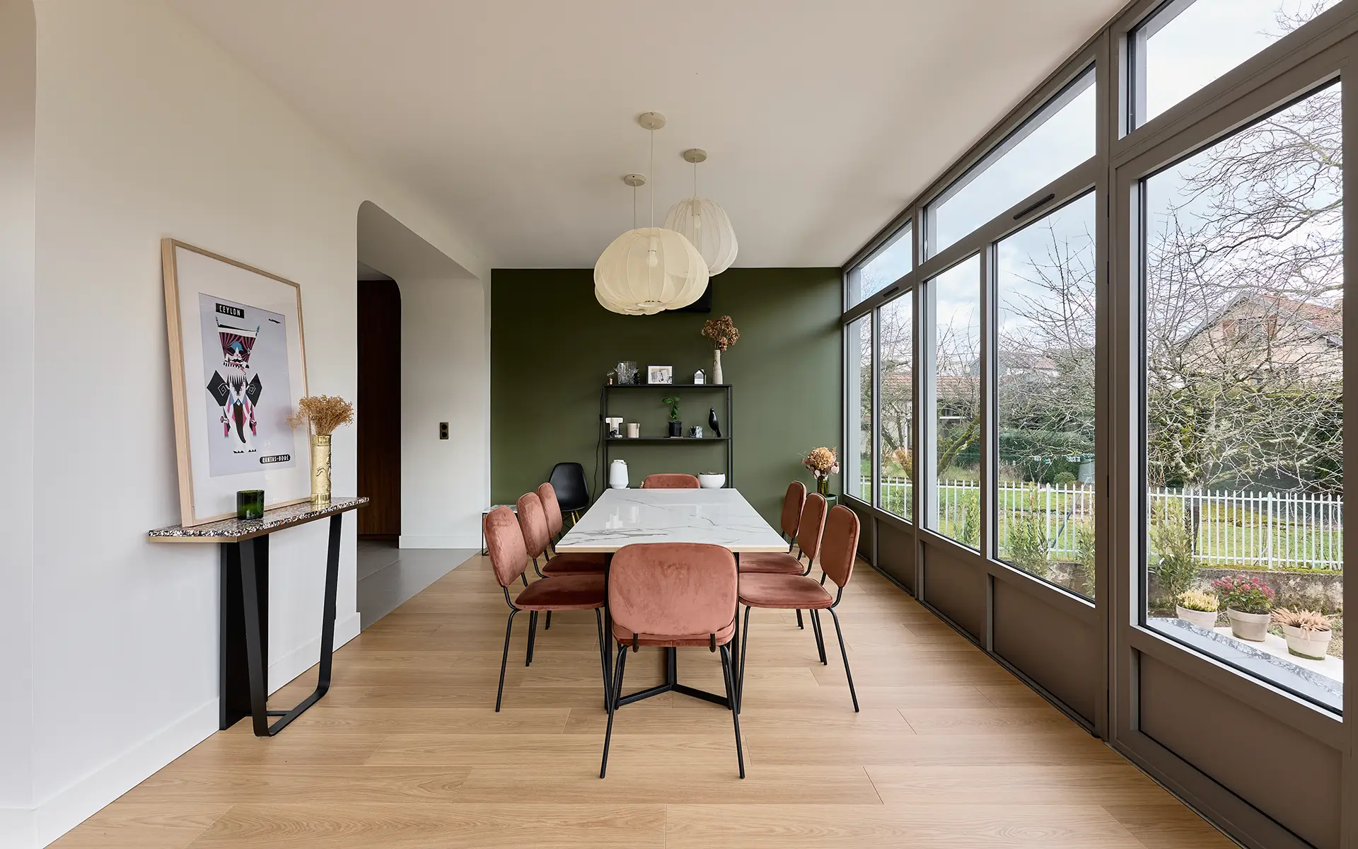 Salle à manger de la maison de ville aux Chaprais à Besançon à vendre - Arrière-Cour, agence immobilière spécialisée dans le Doubs