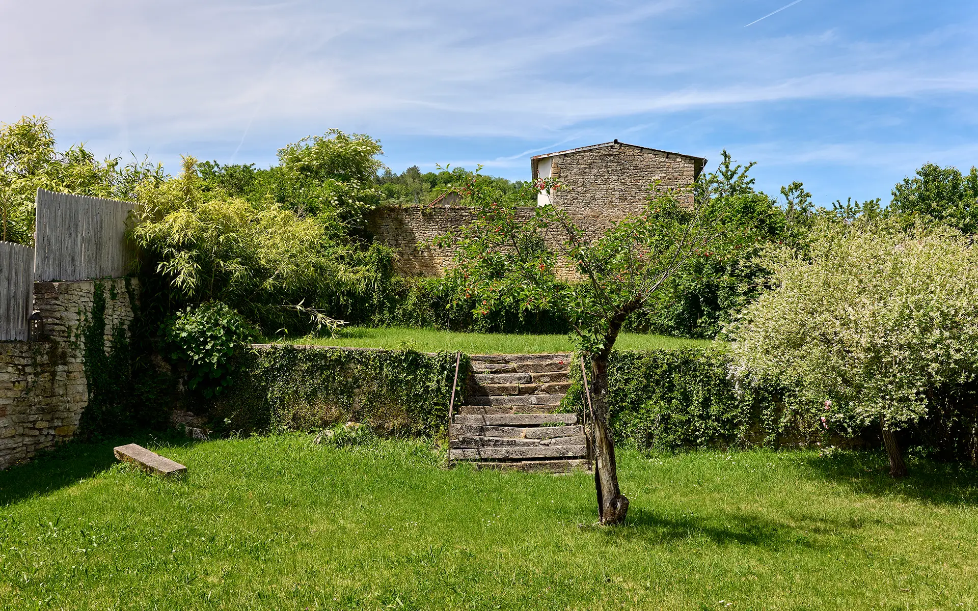 Verdure de l'ensemble patrimonial au centre de Vesoul à vendre - Arrière-Cour, agence immobilière spécialisée en Haute-Saône