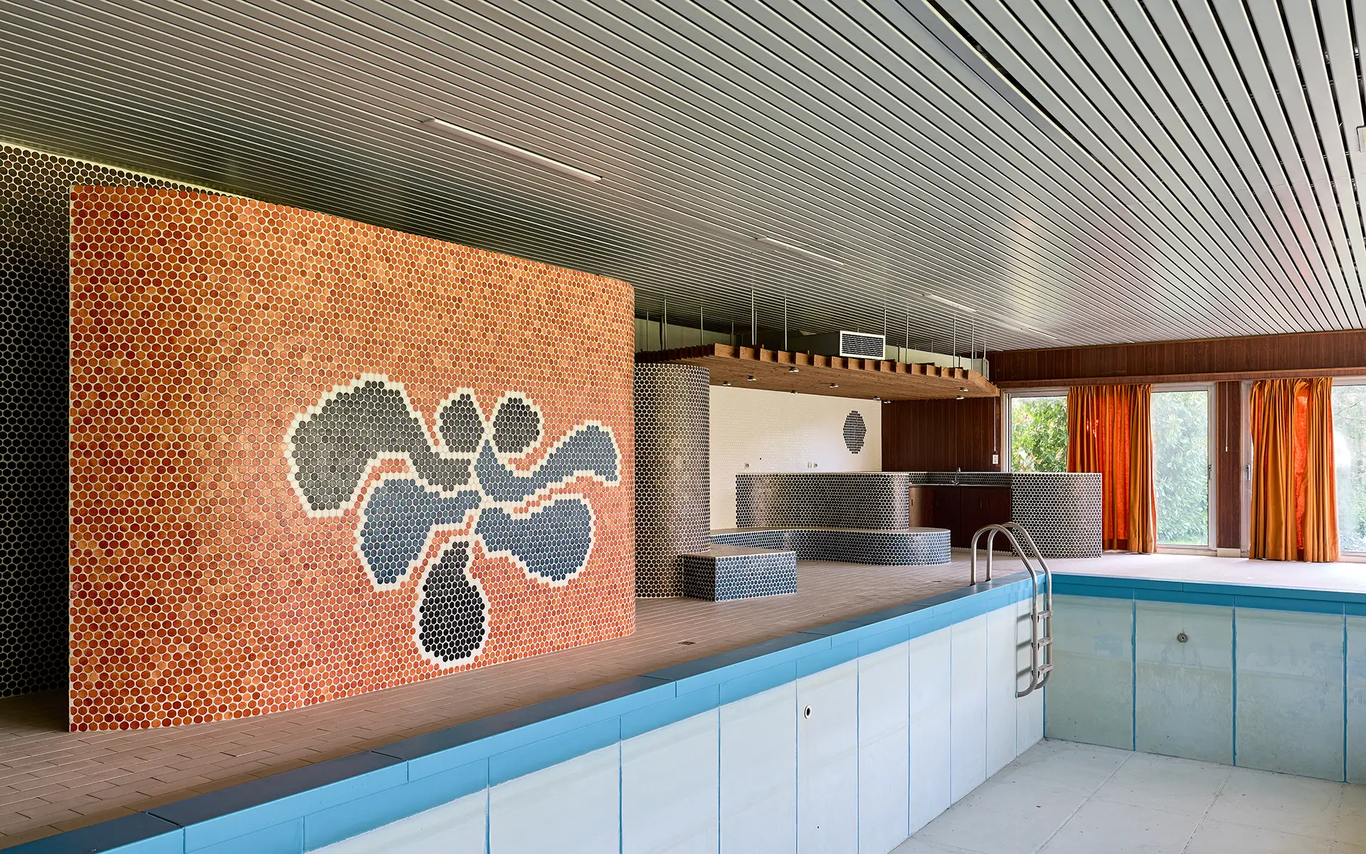 Piscine de la maison Art Déco des années 1930 en centre-ville de Vesoul à vendre - Arrière-Cour, agence immobilière spécialisée en Haute-Saône