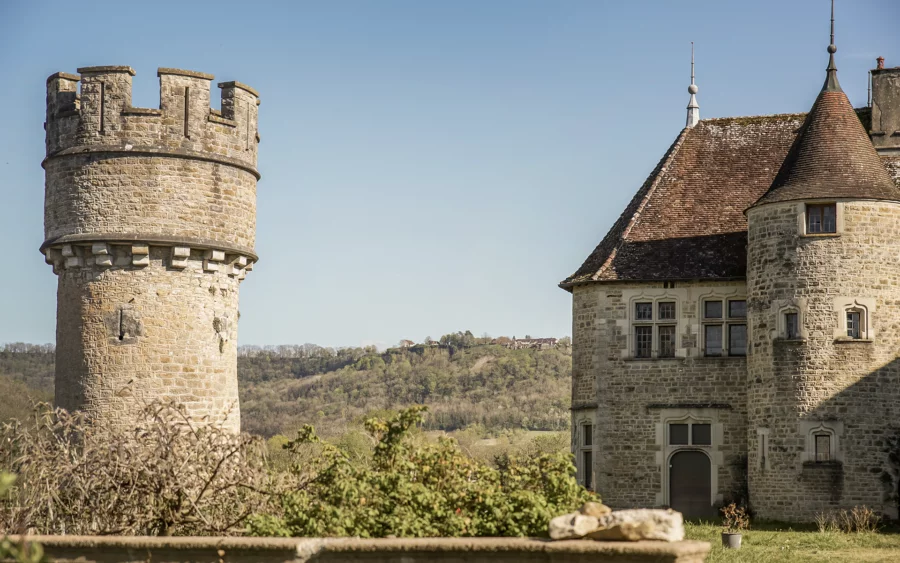 Domaine du XVe siècle à Domblans à vendre - Arrière-Cour, agence immobilière spécialisée dans le Jura