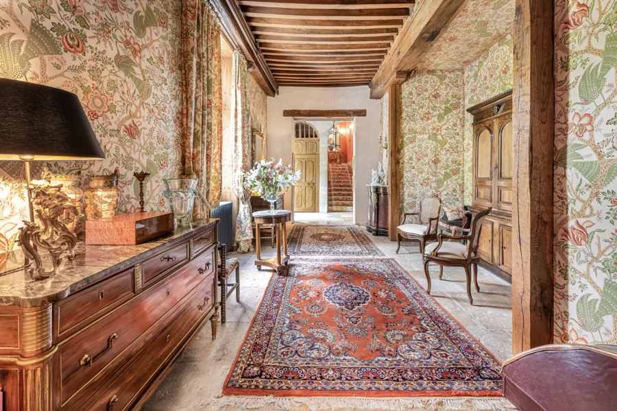 Entrée du château et parc remarquable aux portes de Bourg-en-Bresse à vendre - Arrière-Cour, agence immobilière spécialisée dans l'Ain