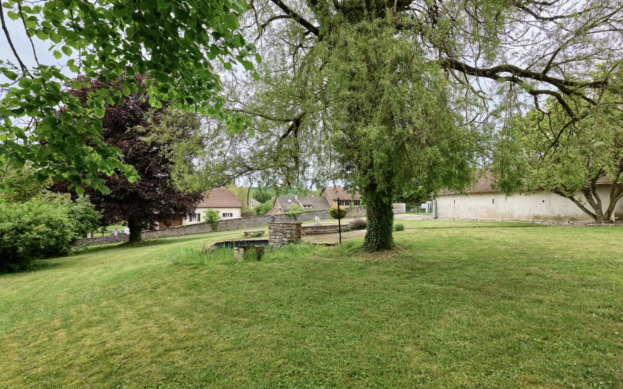 Jardin de la maison de maître rénovée à Roppe à vendre - Arrière-Cour, agence immobilière spécialisée dans le Territoire de Belfort