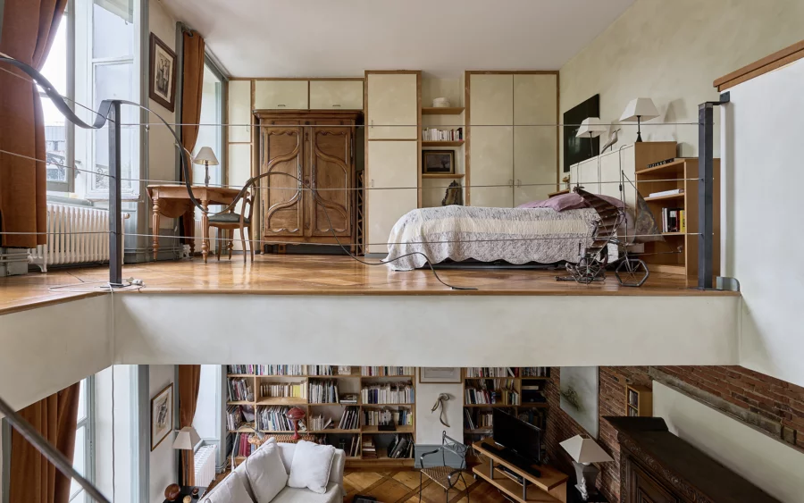 Mezzanine de la maison du XVIIIe siècle à Montbéliard à vendre - Arrière-Cour, agence immobilière spécialisée dans le Doubs