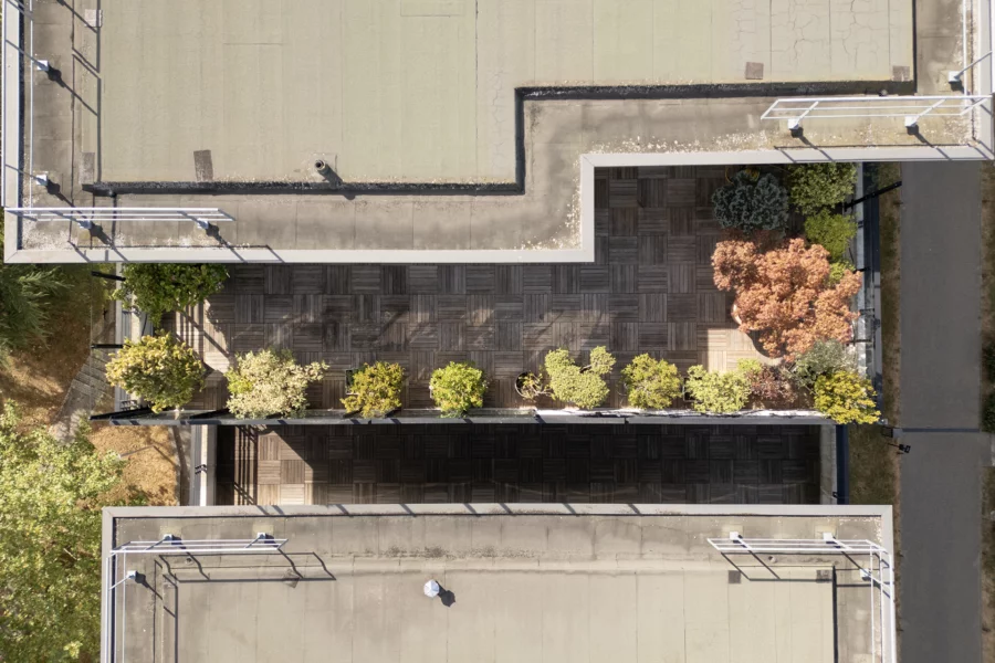 Toit et terrasse de l'appartement familial aux portes de Genève à vendre - Arrière-Cour, agence immobilière spécialisée dans l'Ain