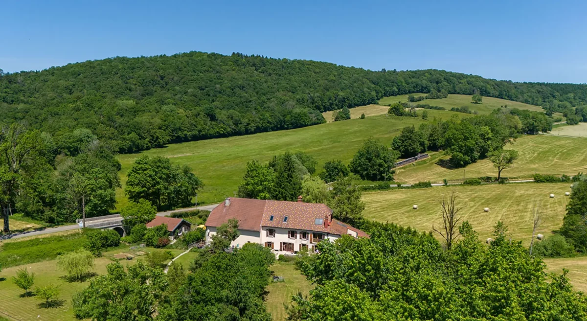 Nature de l'ancienne ferme rénovée proche d’Arbois à vendre - Arrière-Cour, agence immobilière spécialisée dans le Jura