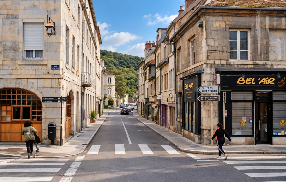 Rue historique de l'immeuble de rapport au centre ville de Besançon à vendre - Arrière-Cour, agence immobilière spécialisée dans le Doubs